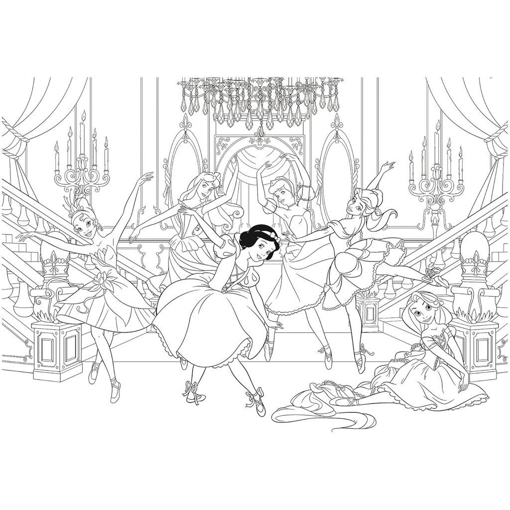 Disney Принцеси 2 в 1 250 части пъзел и оцветяване 50x35cm - Lisciani изображение 3