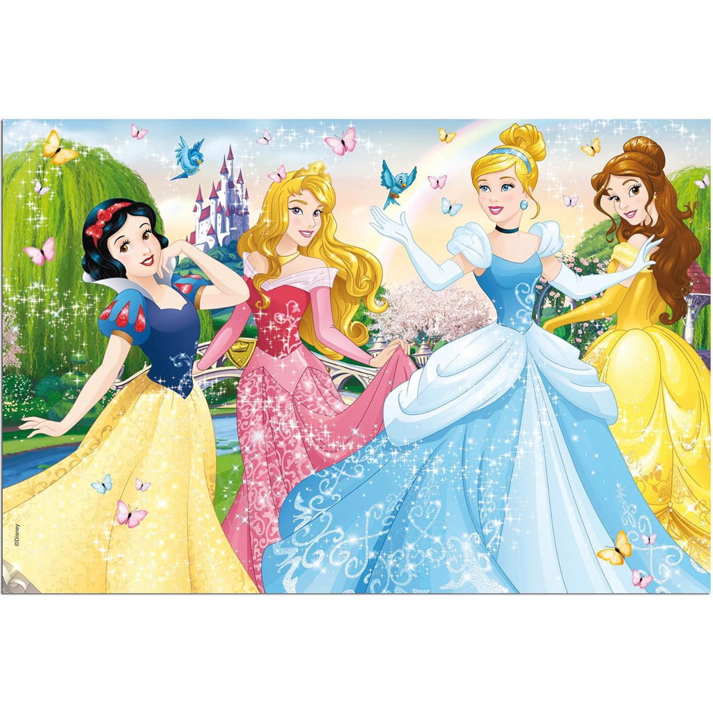 Disney Принцеси 2 в 1 60 части пъзел и оцветяване 50x35см - Lisciani изображение 2