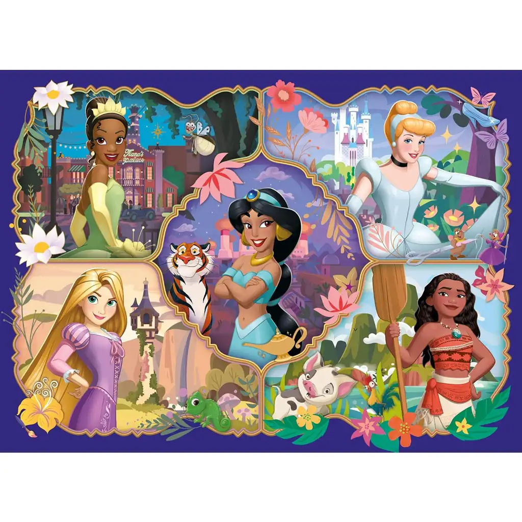 Disney принцеси и техните животни 2 в 1 24бр. Eco мини пъзел и оцветяване 35x25см - Lisciani изображение 2
