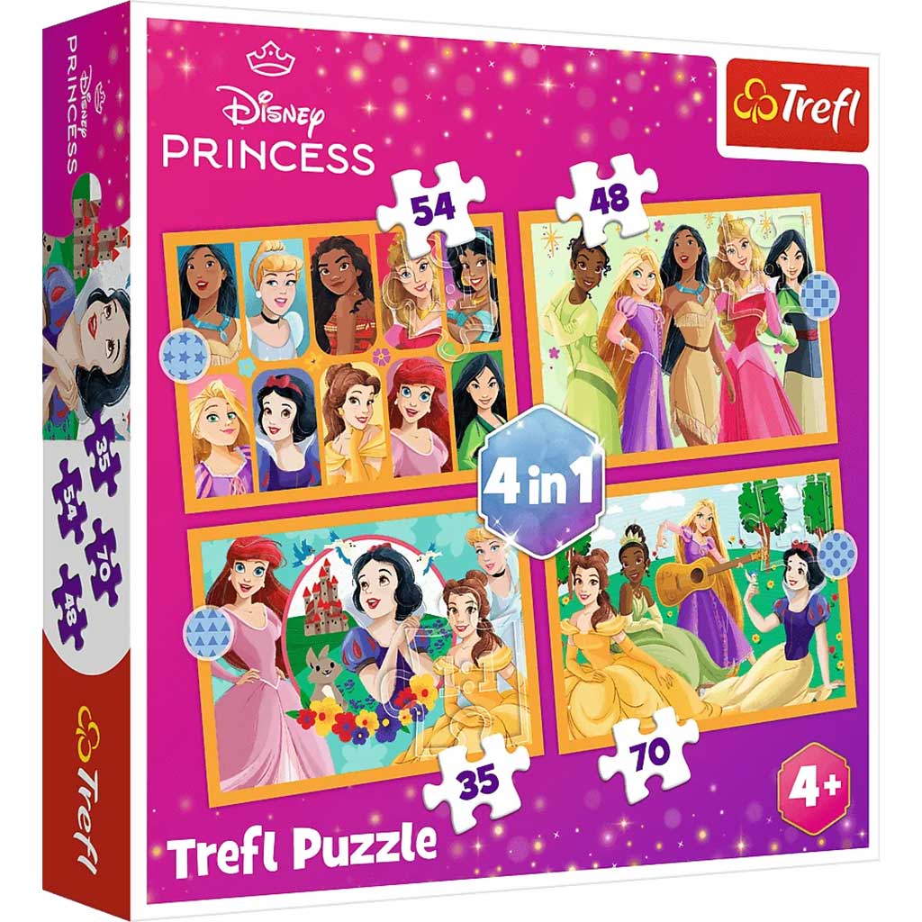 Disney Princess: Disney Принцеси 4 в 1 пъзел - Trefl изображение 1