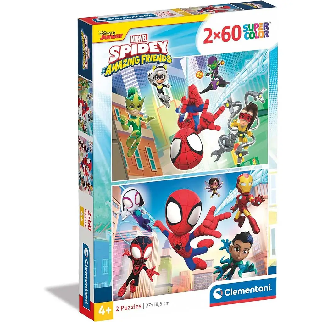 Disney Spidey 2x60бр.-ов Supercolor пъзел - Clementoni изображение 1