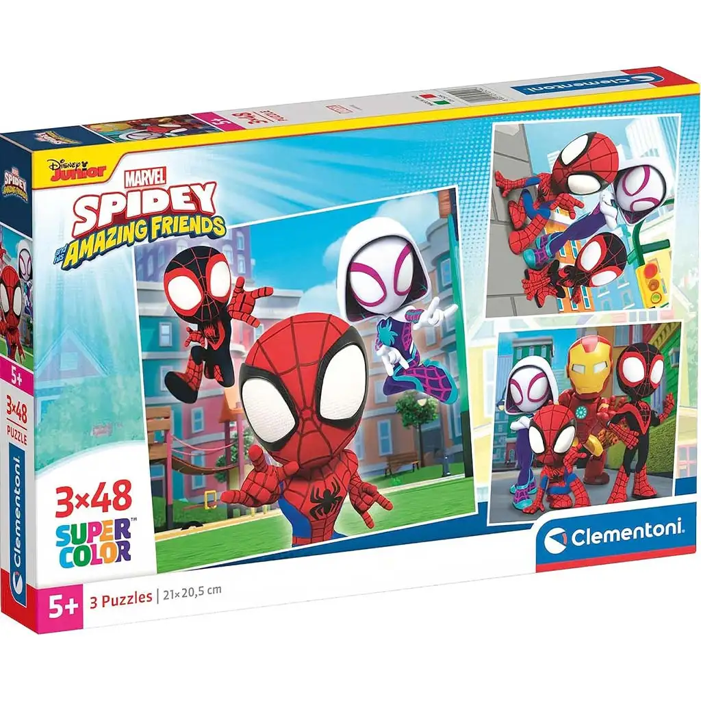 Disney Spidey 3x48бр.-ов Supercolor пъзел - Clementoni изображение 1