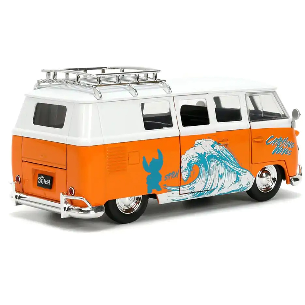 Disney Stitch – 1961 Volkswagen Bus малък автомобил с фигурка Stitch 1/24 - Jada Toys изображение 3