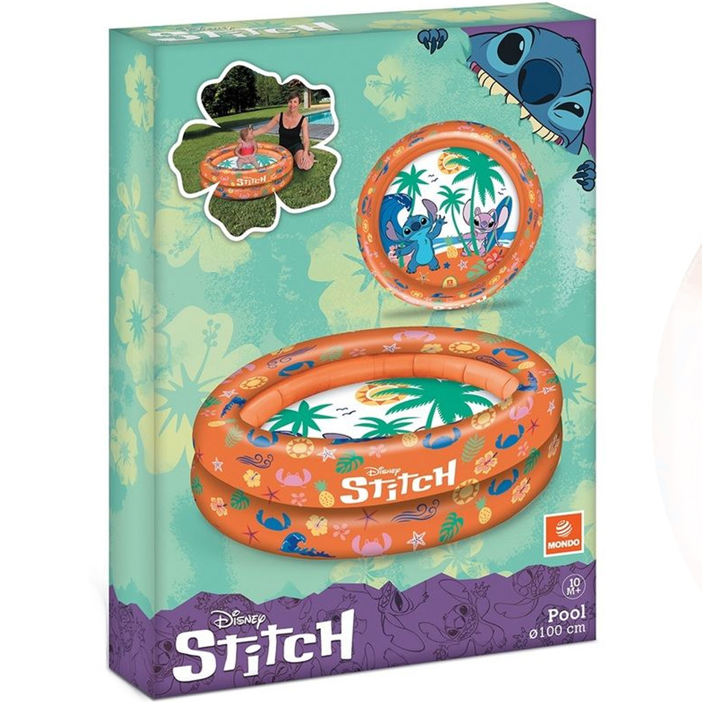 Disney Stitch 2 пръстен надуваем басейн 100см - Mondo Toys изображение 1