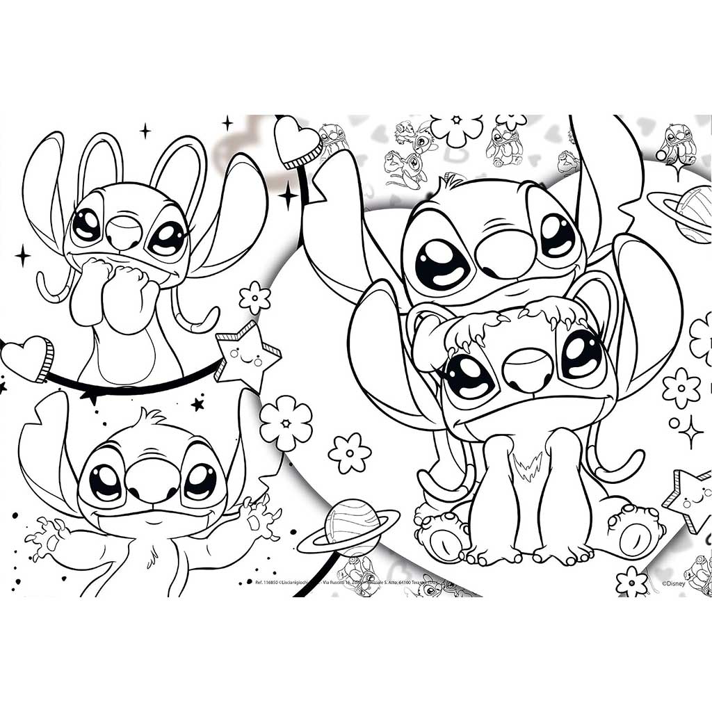Disney Stitch 2 в 1 250 части пъзел и оцветяване 50x35см - Lisciani изображение 2