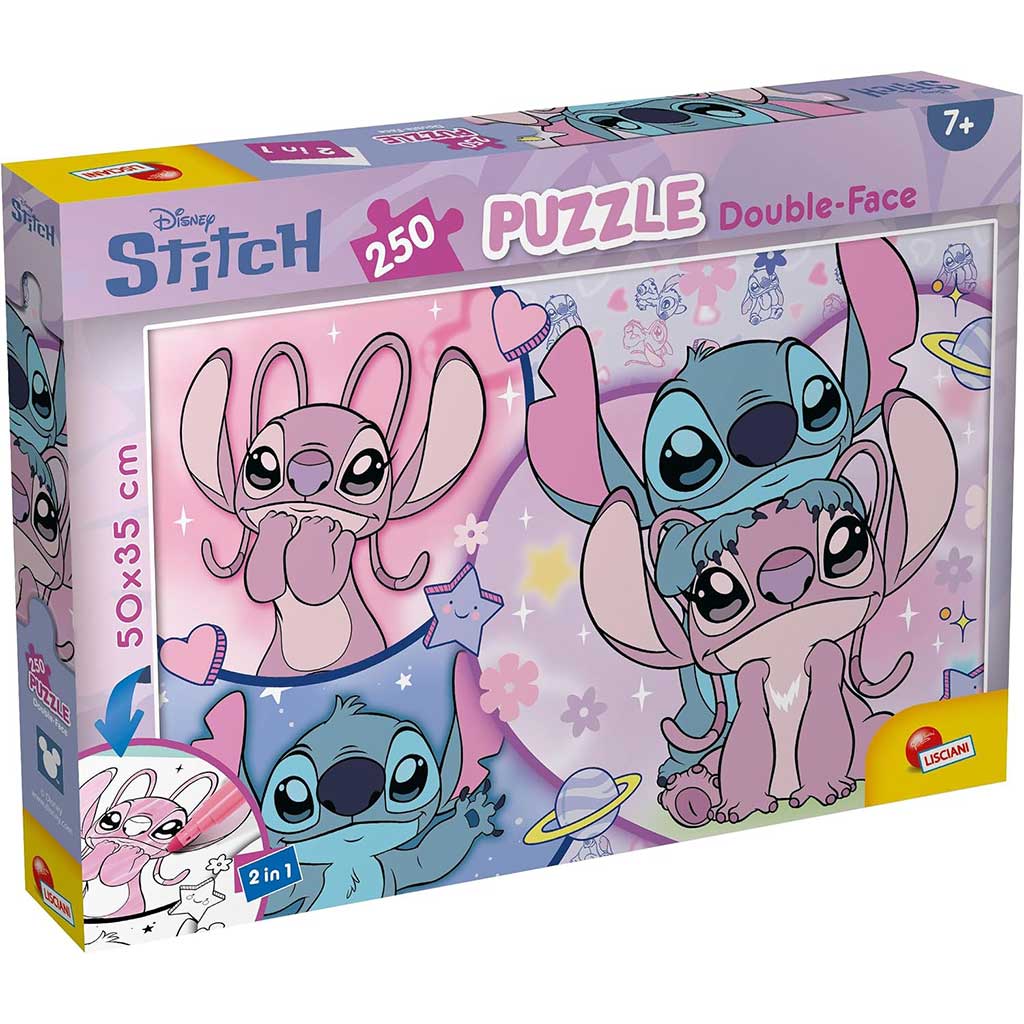 Disney Stitch 2 в 1 250 части пъзел и оцветяване 50x35см - Lisciani изображение 1