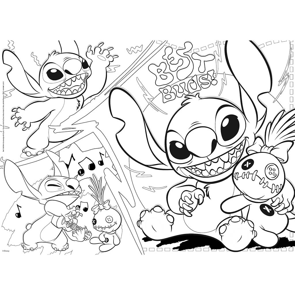 Disney Stitch 2 в 1 макси 24 части пъзел и оцветяване 70x50см - Lisciani изображение 2