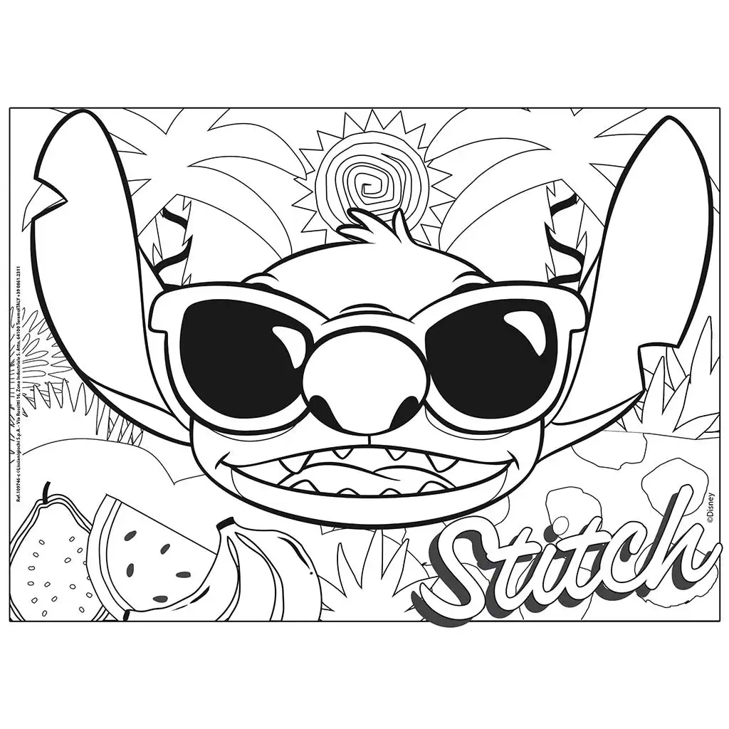 Disney Stitch 2 в 1 макси 4x48бр. пъзел и оцветяване 35x25см - Lisciani изображение 4