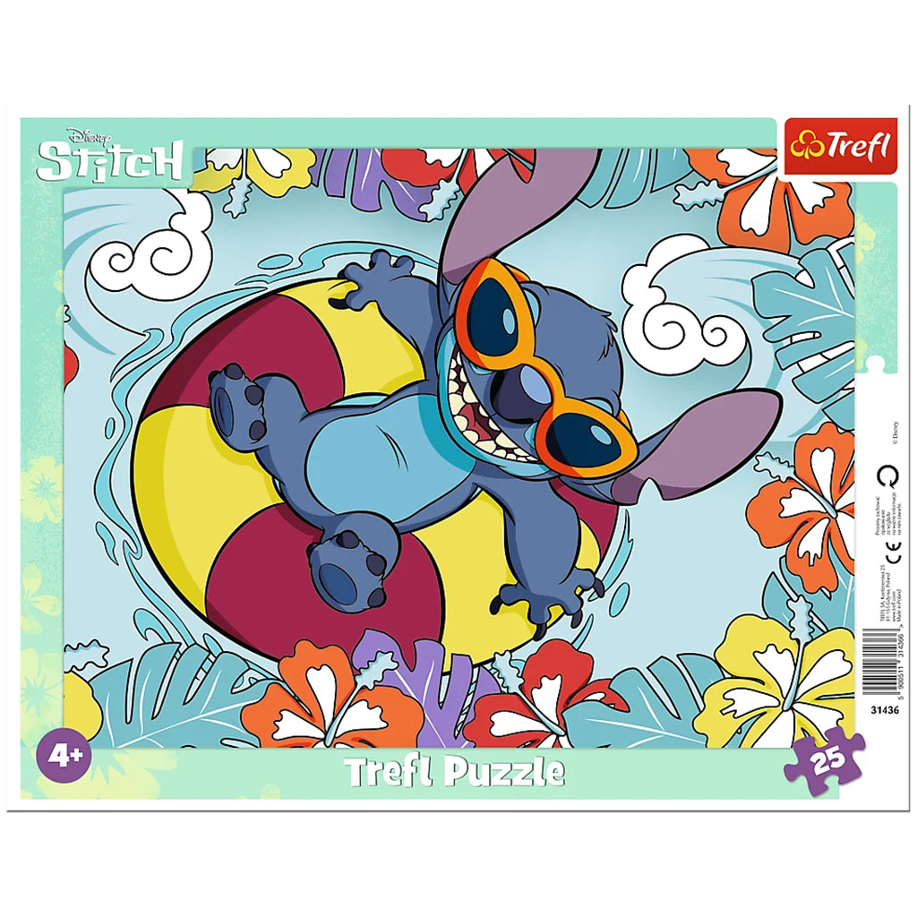 Disney Stitch 25бр. рамкова пъзел - Trefl изображение 1