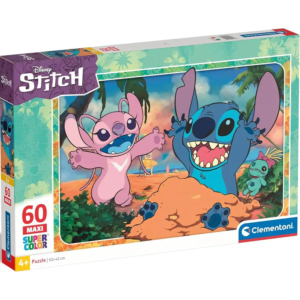 Disney Stitch 60 бр. макси суперцветен пъзел - Clementoni изображение 1