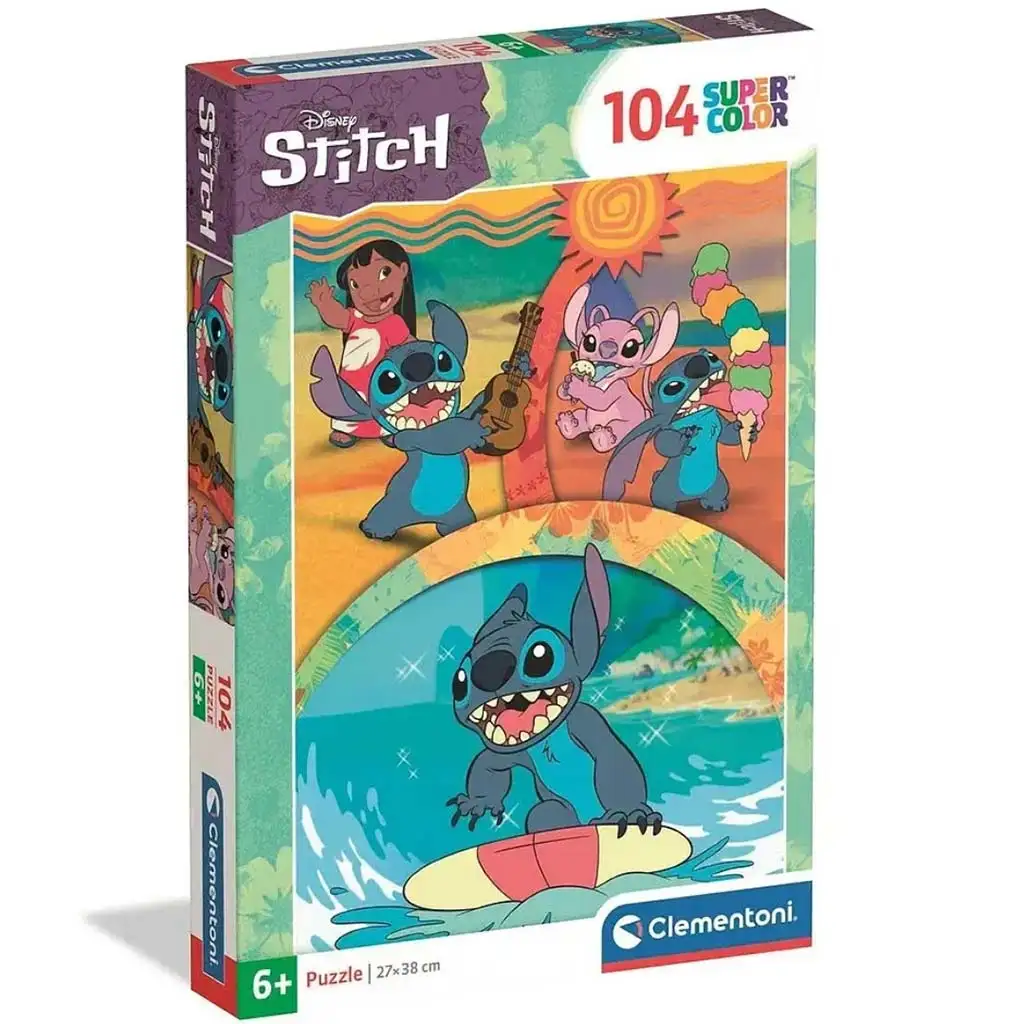 Disney Stitch A звездно куче supercolor 104бр. пъзел - Clementoni изображение 1
