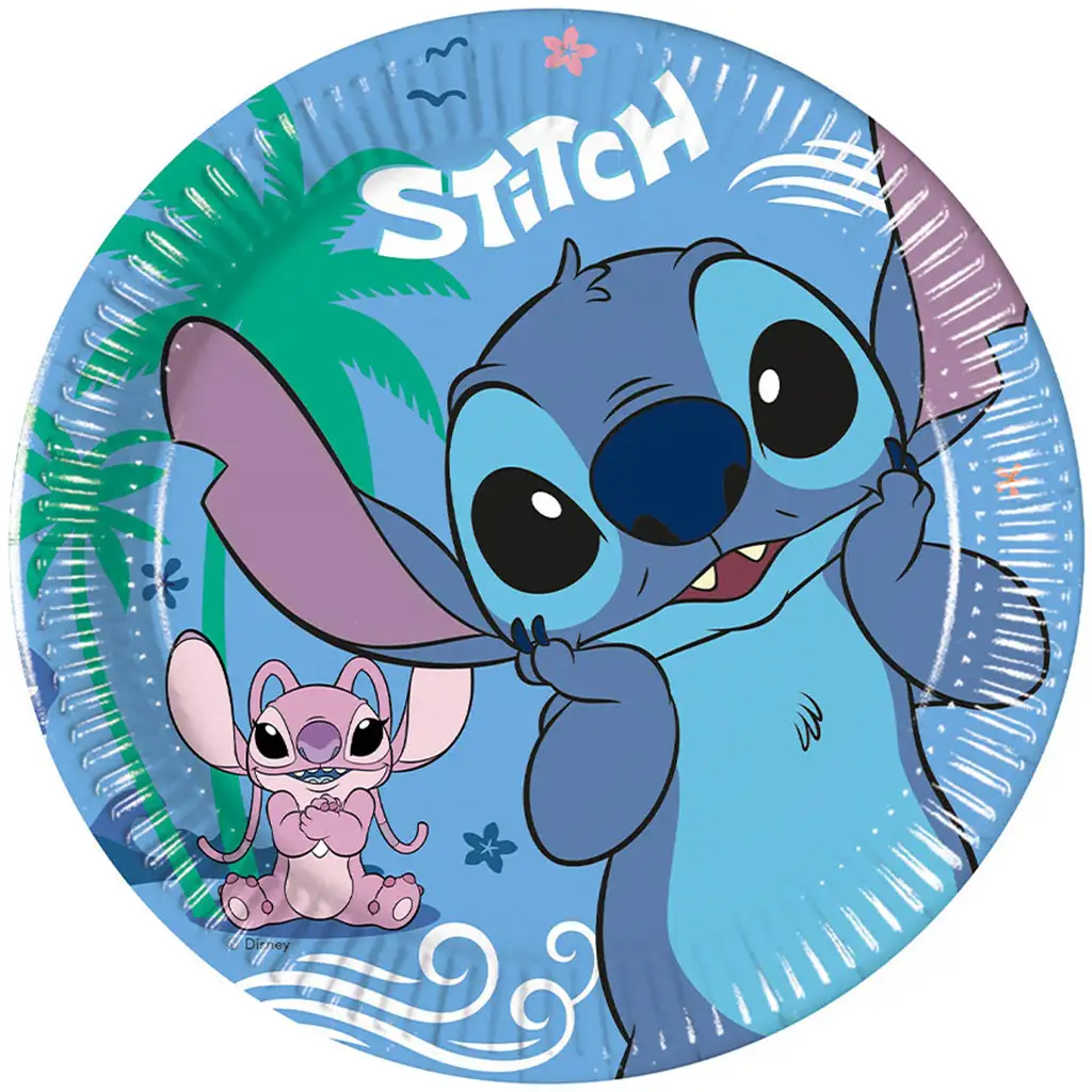 Disney Stitch хартиена чиния 8бр. комплект 20см изображение 1