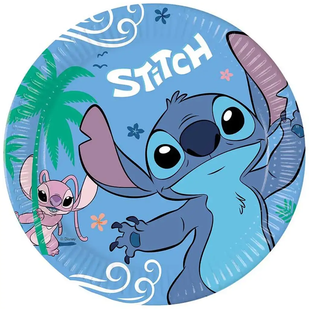 Disney Stitch хартиена чиния 8бр. комплект 23см изображение 1
