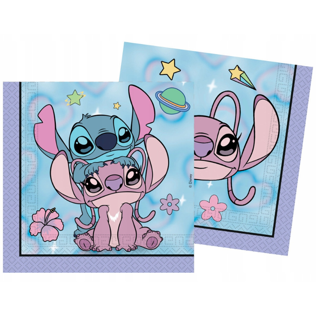 Disney Stitch и Angel 20бр. двуслойни хартиени салфетки пакет изображение 1