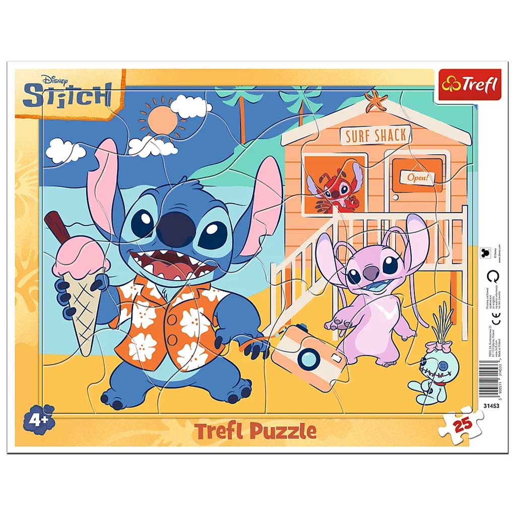 Disney Stitch на плажа 25 части рамков пъзел - Trefl изображение 1