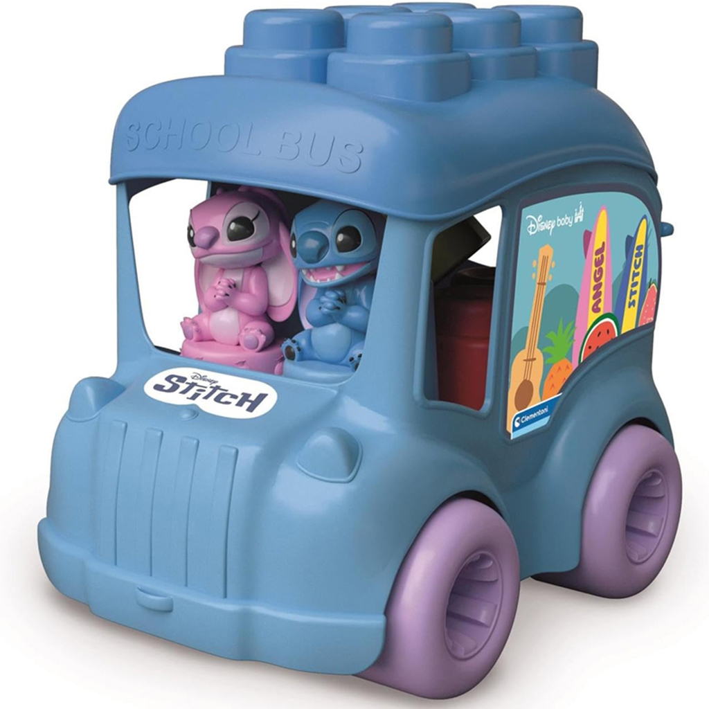 Disney Stitch училищен автобус с меки строителни блокчета - Clementoni изображение 1