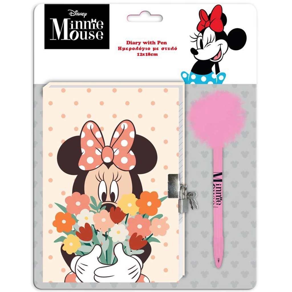 Disney: Тайният дневник на Мини Маус с катинар и помпонче 12x18см 60 страници изображение 1