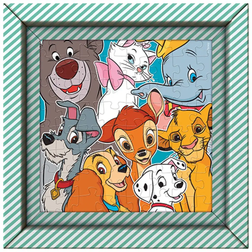 Disney животински фигурки 60бр. пъзел с рамка - Clementoni изображение 1