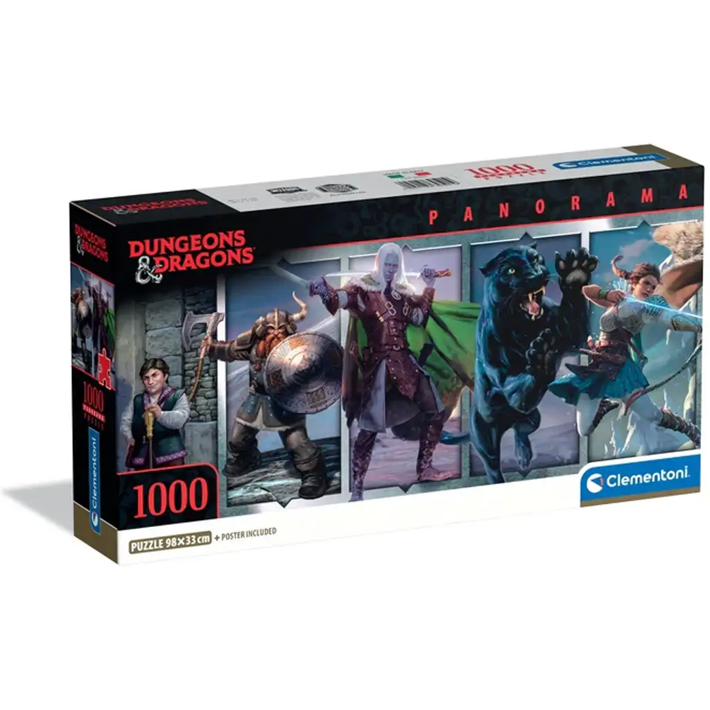 Dungeons & Dragons 1000 части панорамна пъзел с постер - Clementoni изображение 1