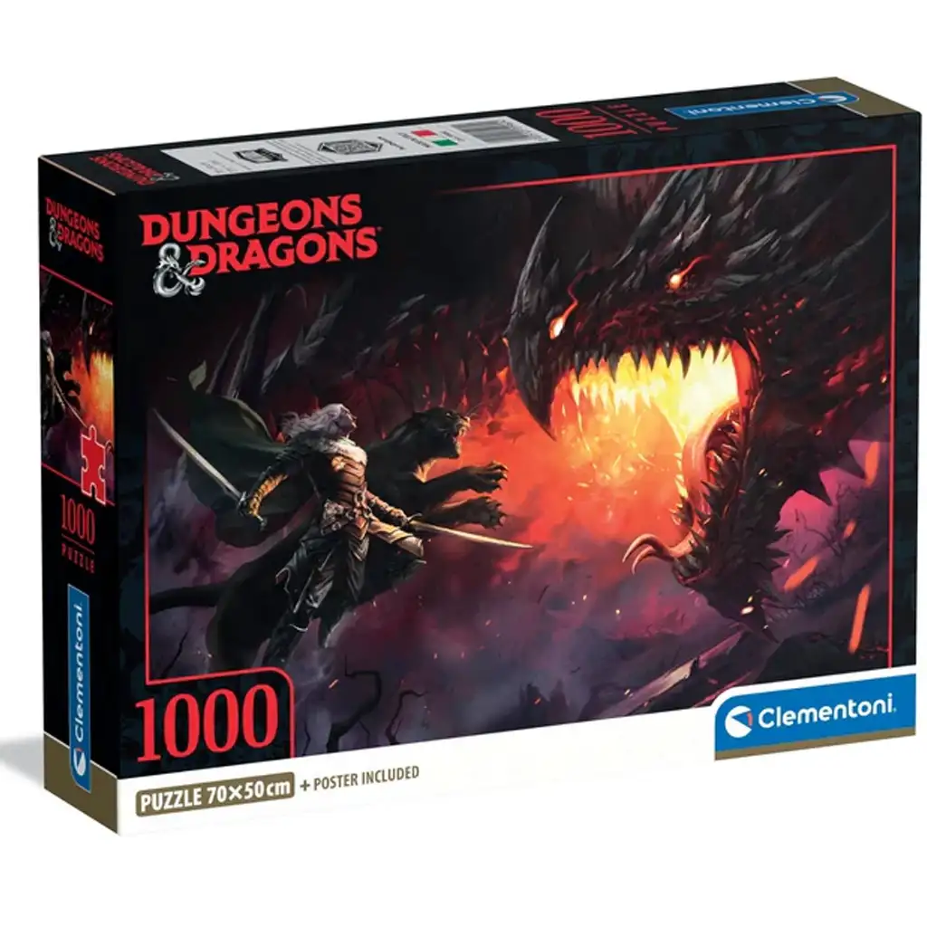 Dungeons & Dragons – Битка с дракони 1000 части пъзел с постер - Clementoni изображение 1