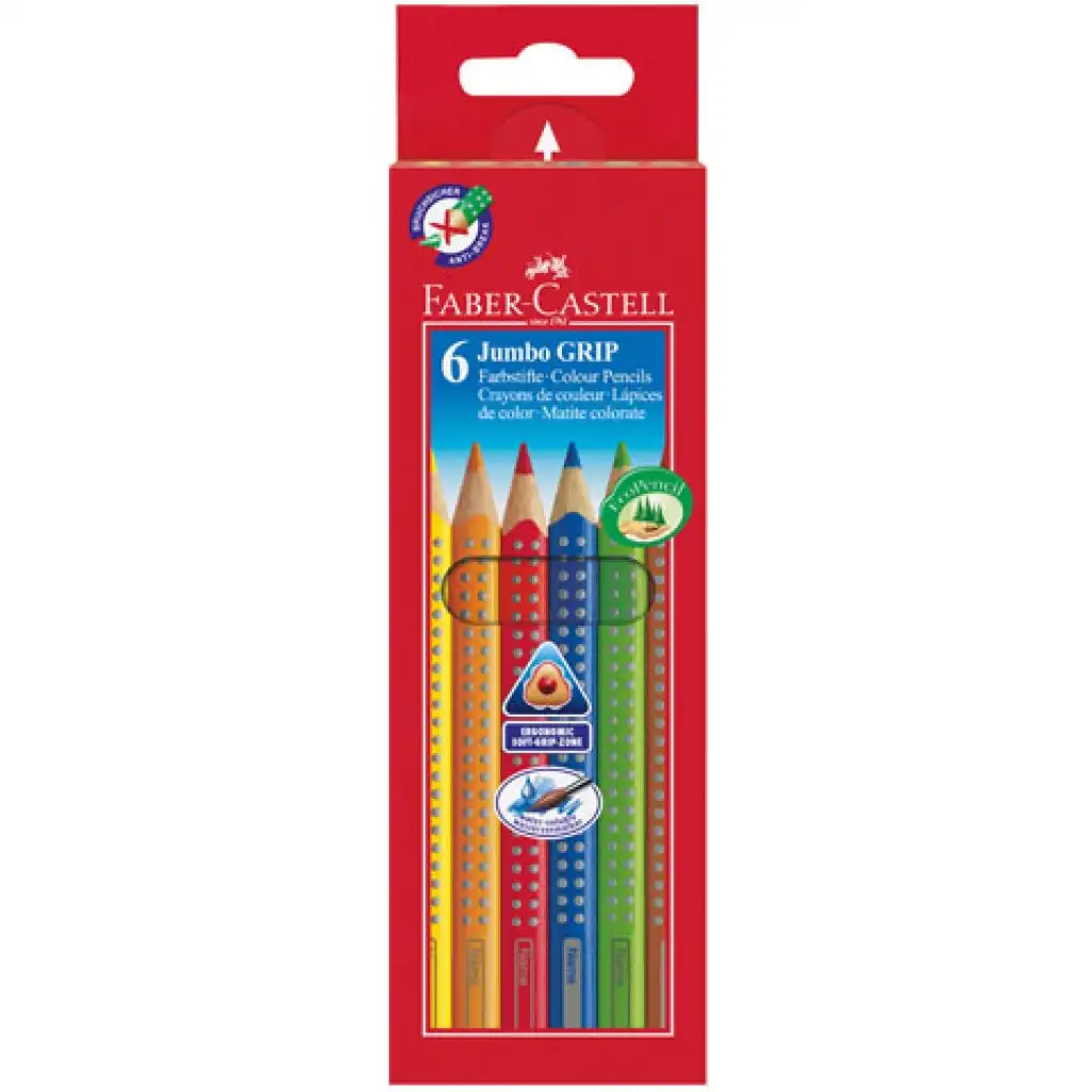 Джъмбо цветни моливи 6бр. комплект - Faber-Castell изображение 1