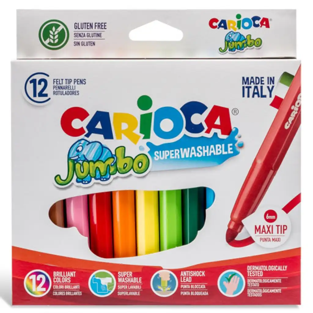 Джъмбо комплект флумастери 12бр - Carioca изображение 2