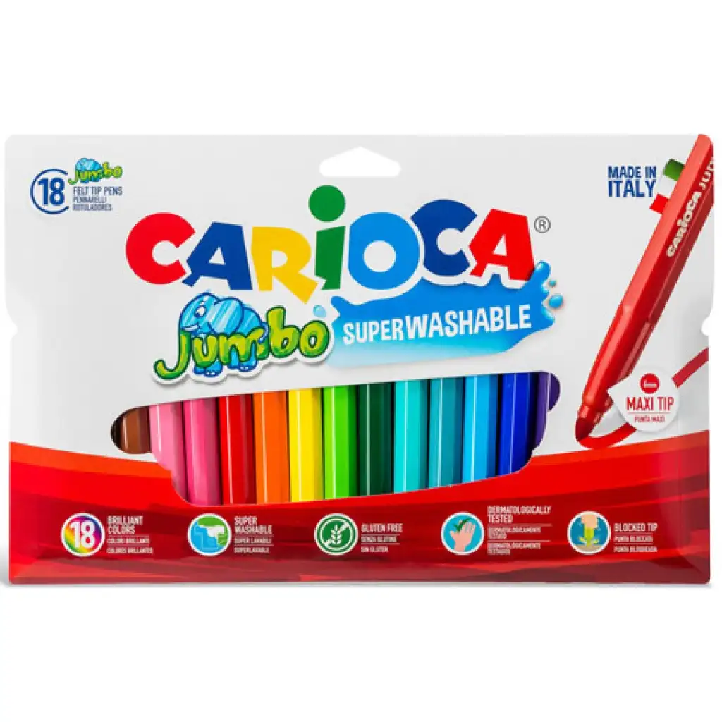 Джъмбо комплект флумастери 18бр - Carioca изображение 1