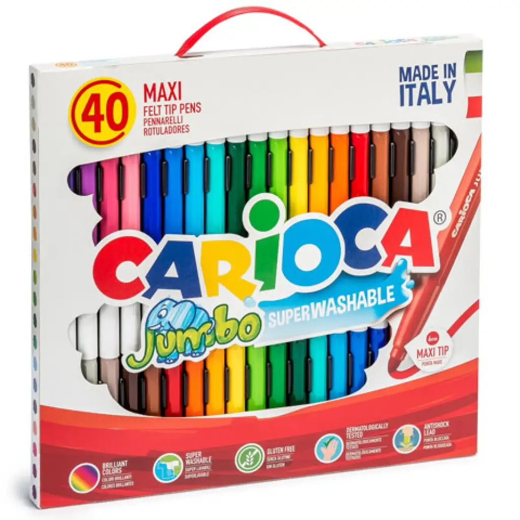 Джъмбо комплект флумастери 40бр - Carioca изображение 2
