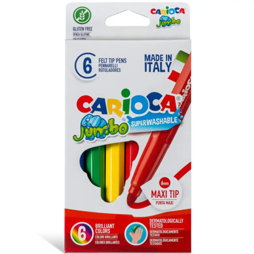 Джъмбо комплект флумастери 6бр - Carioca изображение 2