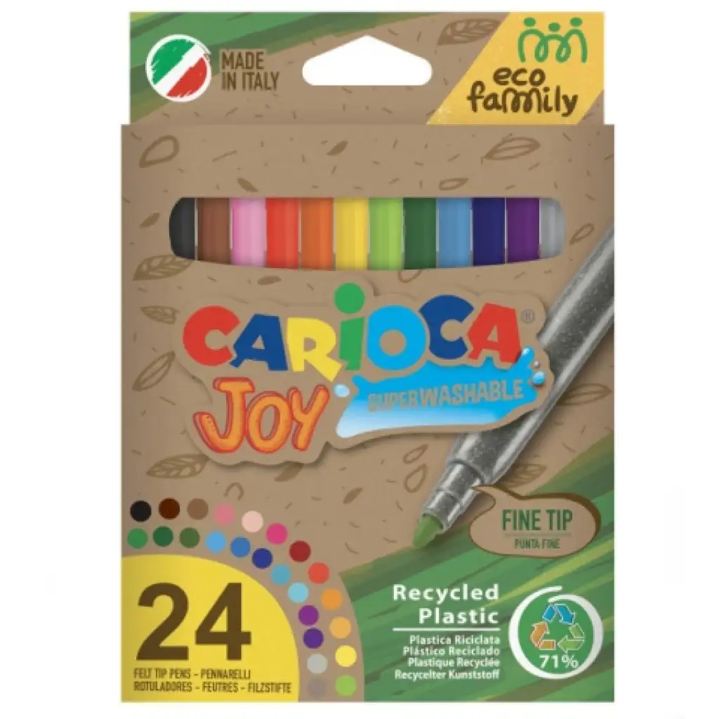 Eco Family Joy 24бр. цветни флумастери комплект - Carioca изображение 1