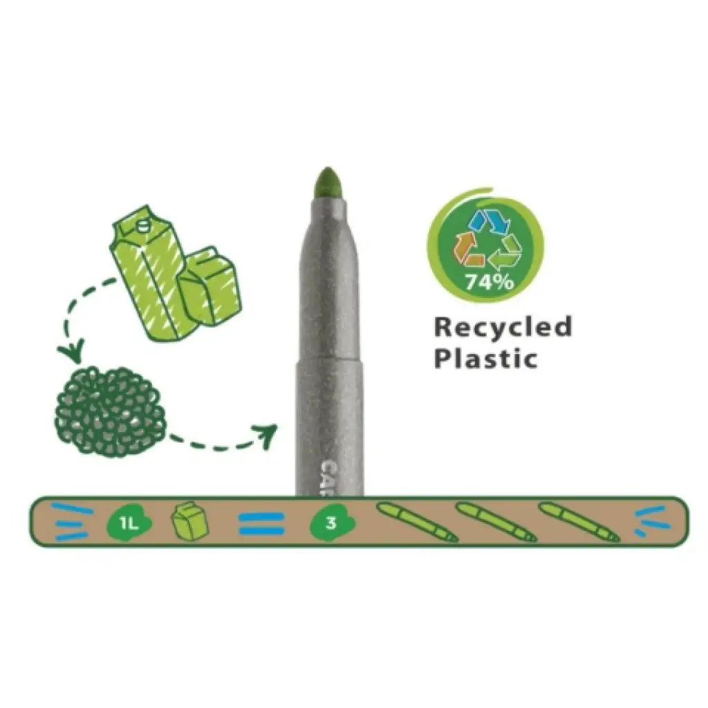 Eco Family Jumbo 12бр. цветни флумастери комплект - Carioca изображение 2
