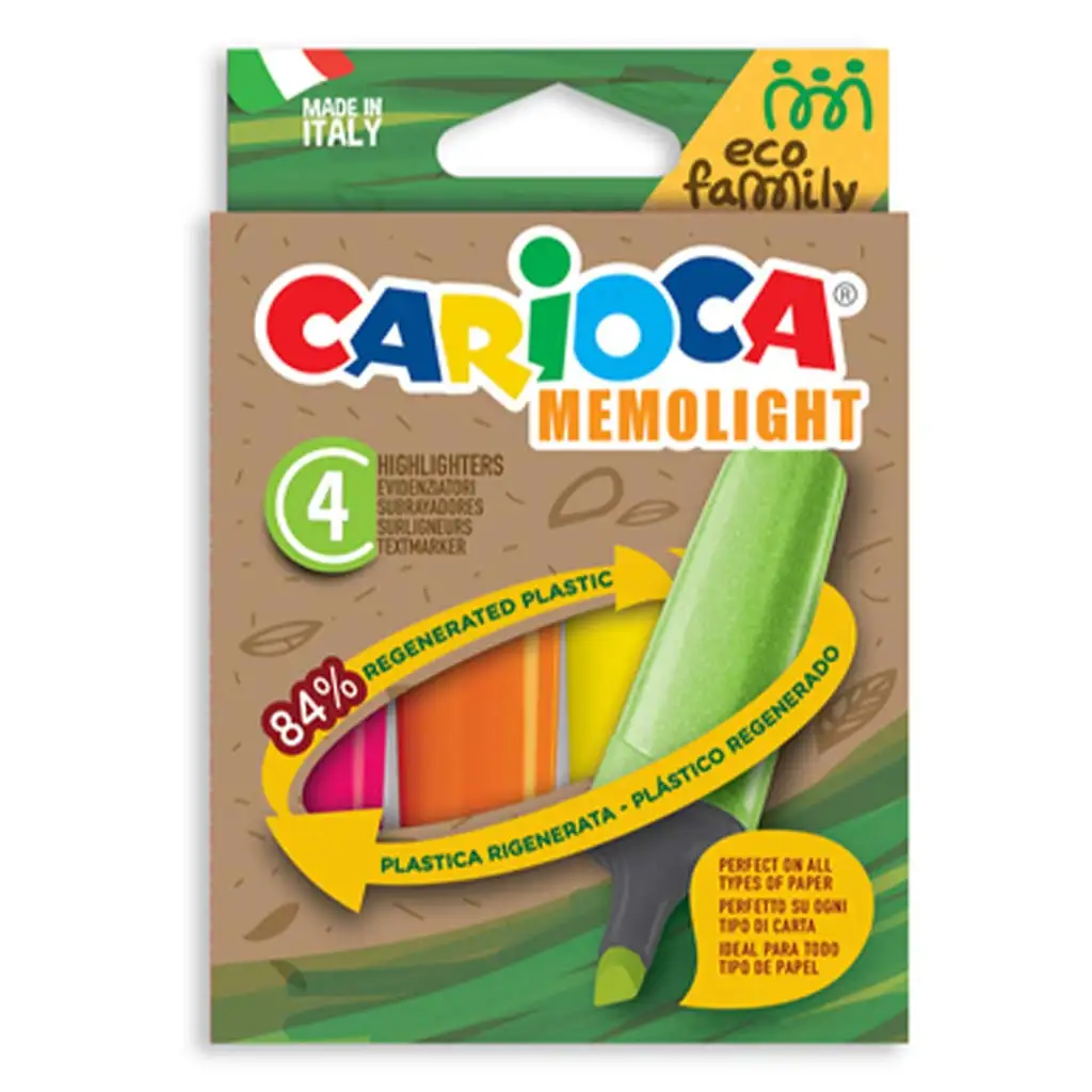 Eco Family Memolight комплект от 4 текстови маркера - Carioca изображение 1