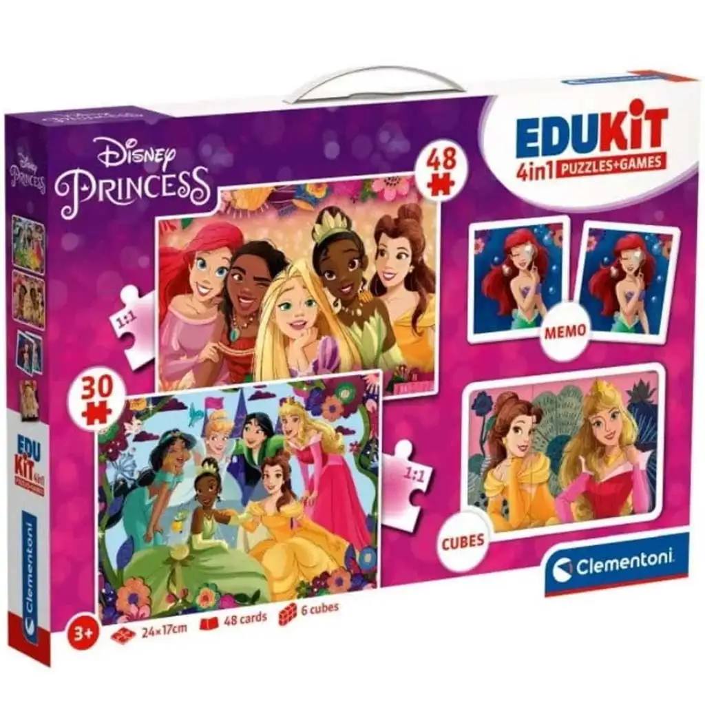 Edukit: Disney Принцеси 4 в 1 игрален комплект - Clementoni изображение 1