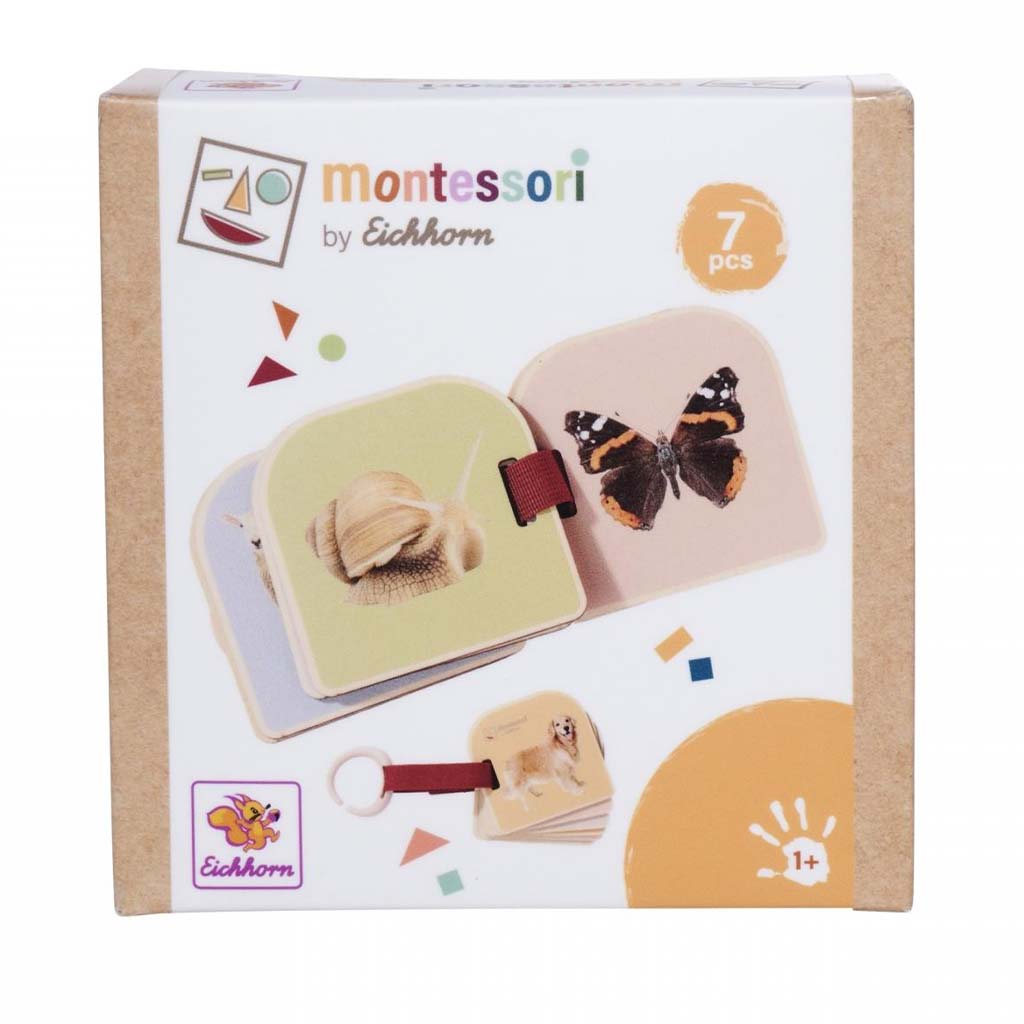 Eichhorn: Дървена Montessori Картинна Книжка – Запознай се с животните чрез естествени изображения - Simba Toys изображение 1