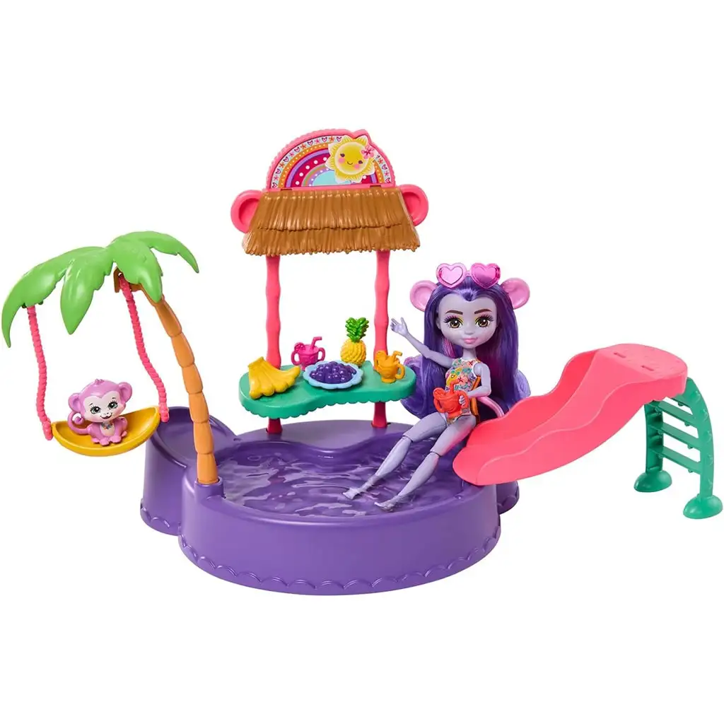 Enchantimals: Мечето на Маджмока с басейн - Mattel изображение 2