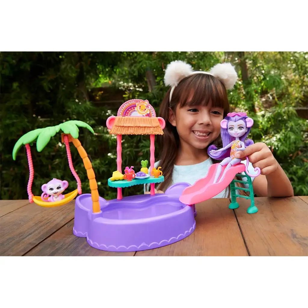 Enchantimals: Мечето на Маджмока с басейн - Mattel изображение 3