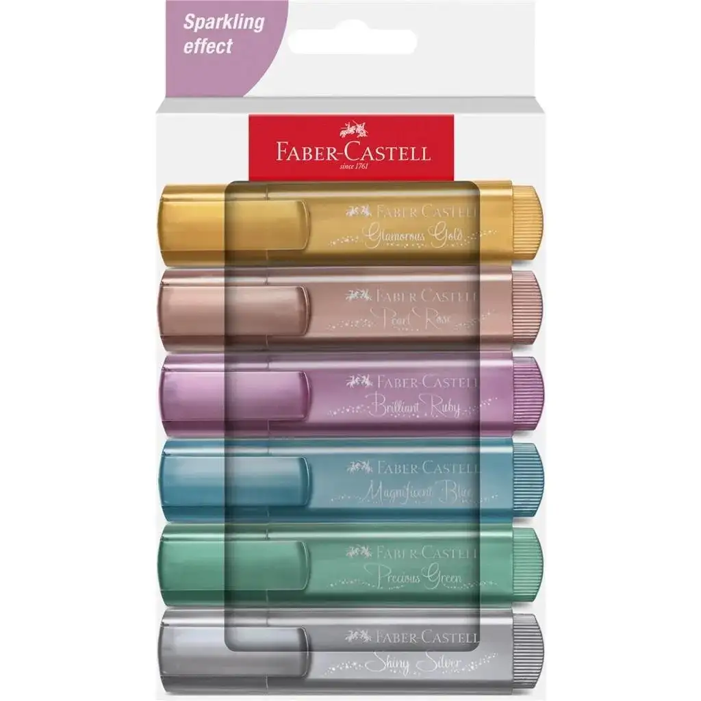 Faber-Castell: 1546 Метал 6 бр. комплект маркери за текст изображение 1