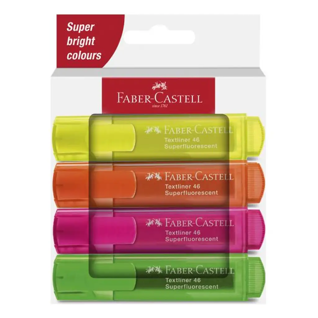 Faber-Castell: 1546 Неонов флуоресцентен комплект маркери за текст 4 броя изображение 1