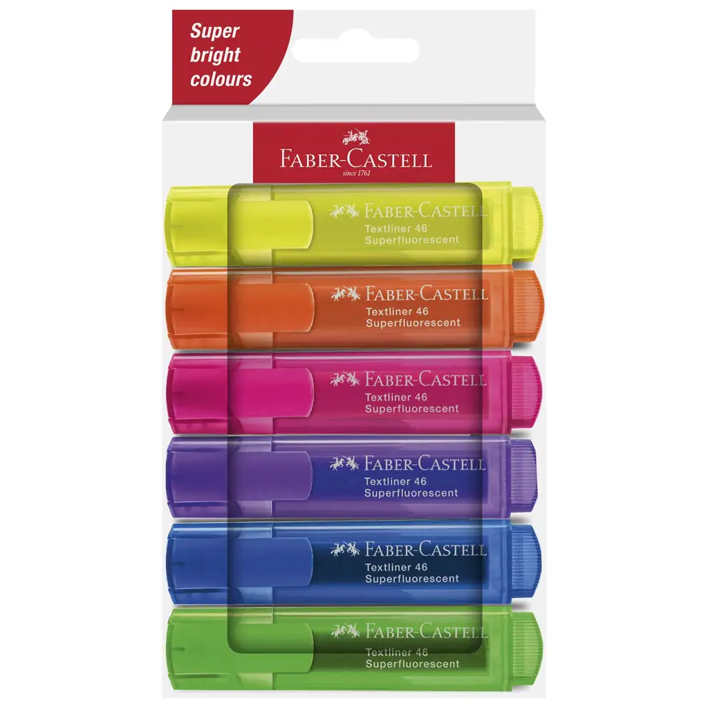 Faber-Castell: 1546 Неонов флуоресцентен комплект маркери за текст 6 броя изображение 1