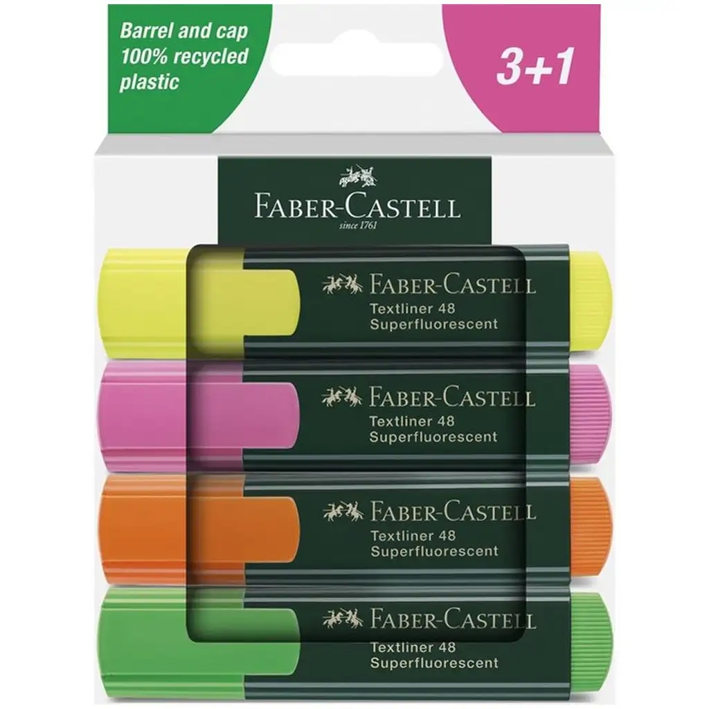 Faber-Castell: 1548 Superfluorescent комплект от 4 флуоресцентни маркера изображение 1