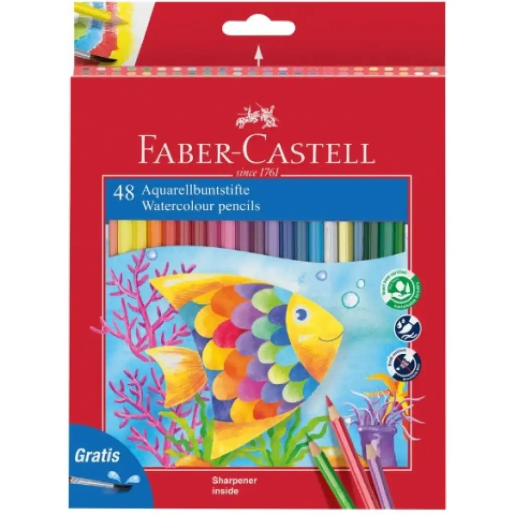 Faber-Castell: 48бр. акварелни цветни моливи с четка изображение 1