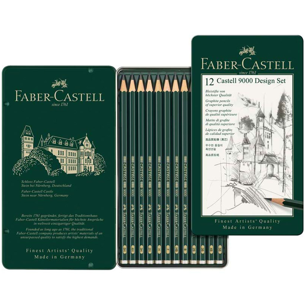 Faber-Castell: 9000 Design графитен молив комплект в метална кутия 12бр. изображение 1