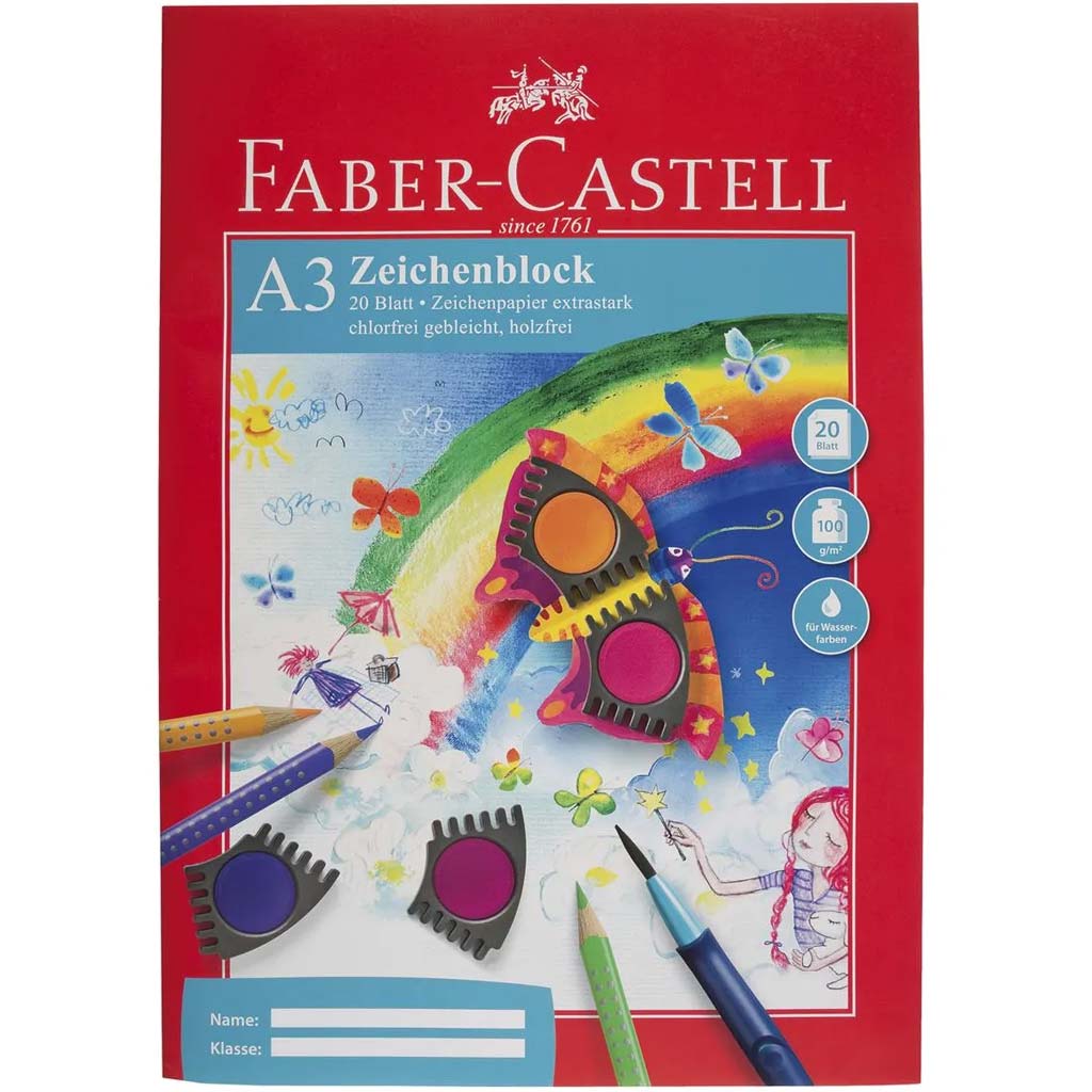 Faber-Castell: A3 скицник – 20 листа с екстра здраво, 100 г/м² артистична хартия изображение 1