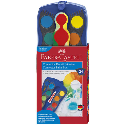 Faber-Castell: Акварелни бои 24 цвята син комплект изображение 1
