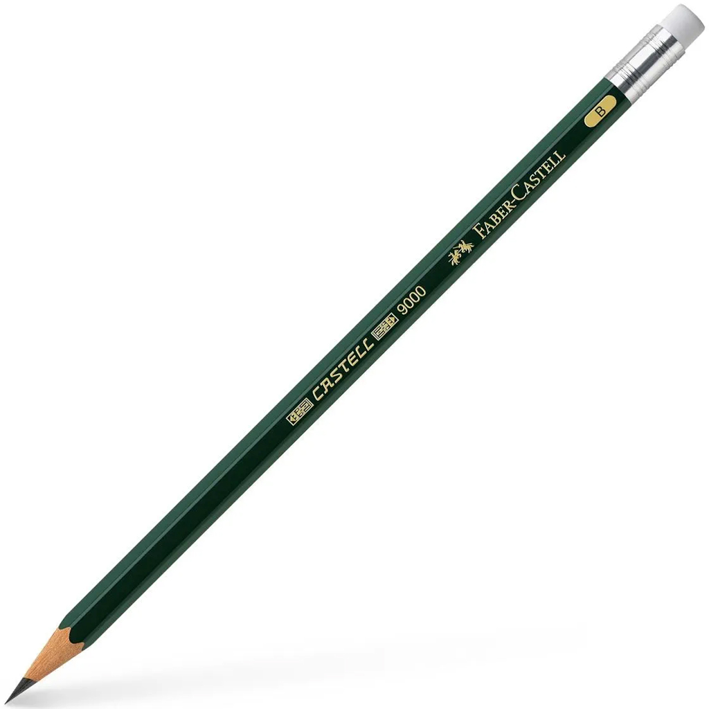 Faber-Castell: Castell 9000 графитен молив с гума B изображение 1