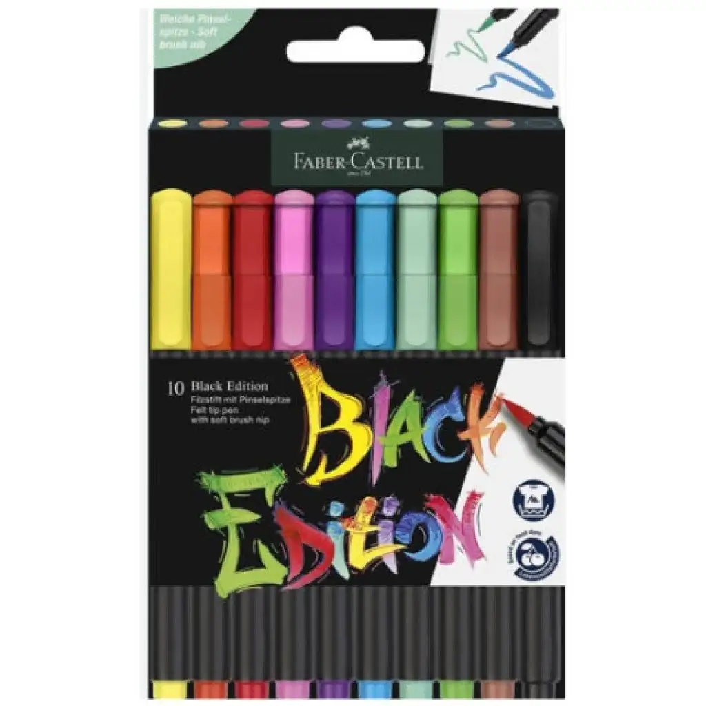 Faber-Castell: Черна серия 10бр. комплект цветни маркери изображение 1