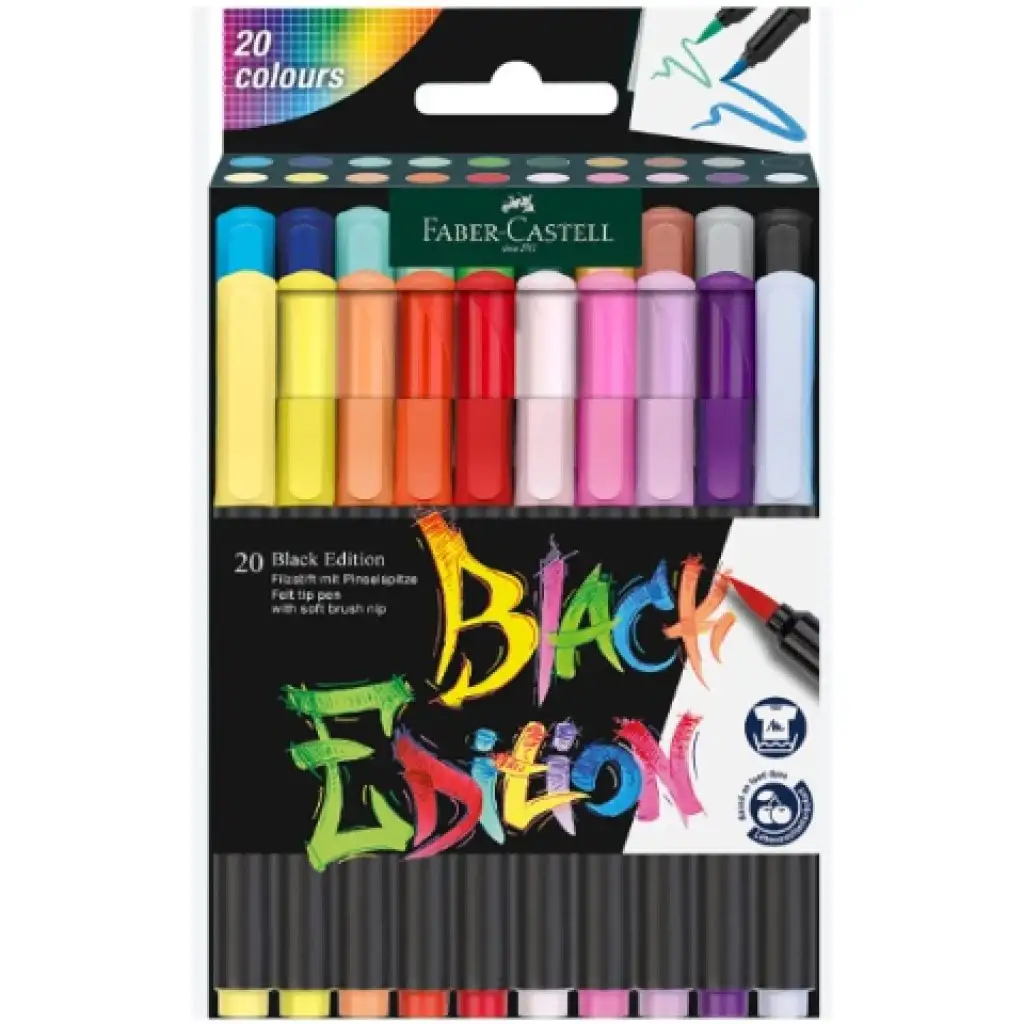 Faber-Castell: Черна серия 20бр. цветни маркери комплект изображение 1