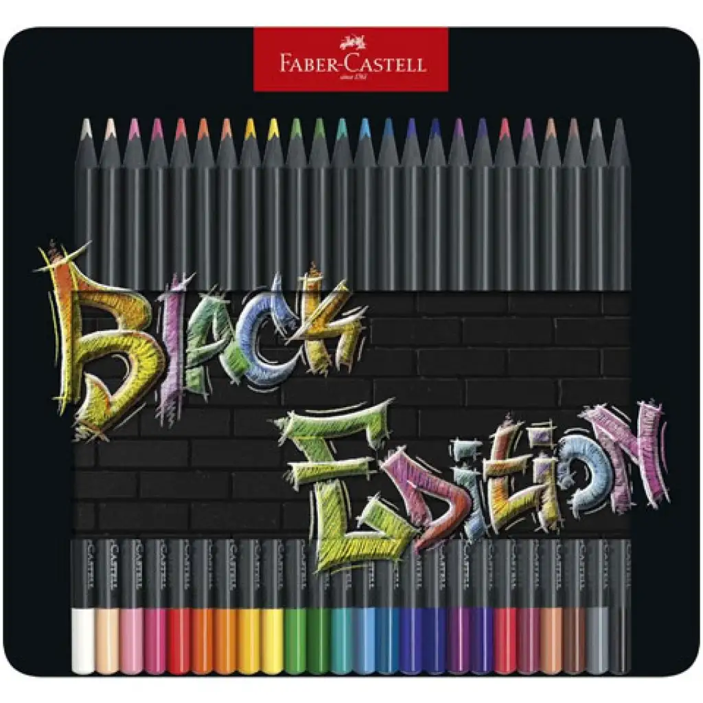 Faber-Castell: Черна серия цветни моливи 24бр. комплект в метална кутия изображение 1