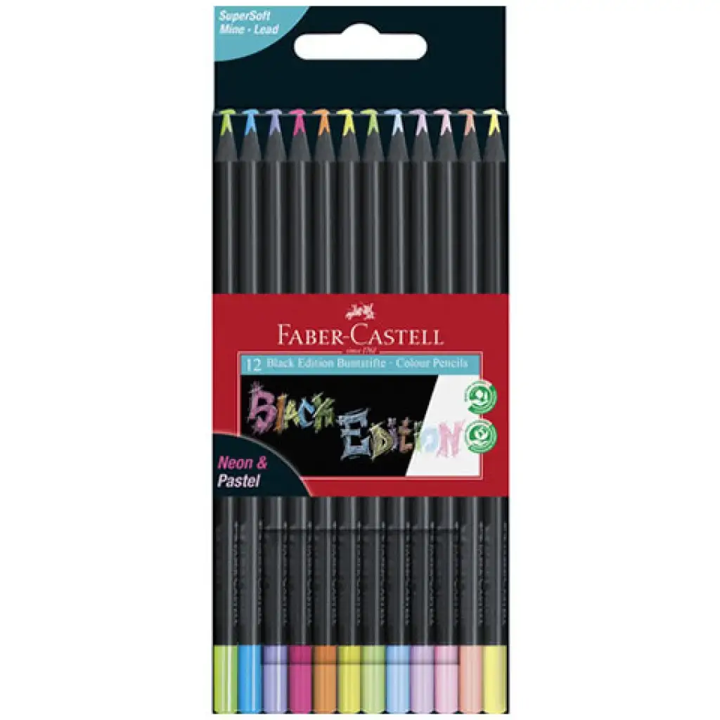 Faber-Castell: Черна серия Пастел цветни моливи комплект 12бр. изображение 1