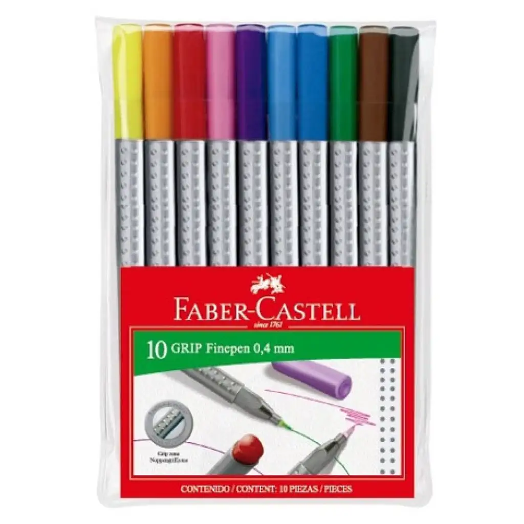 Faber-Castell: Grip 0,4mm маркер комплект 10бр. изображение 1